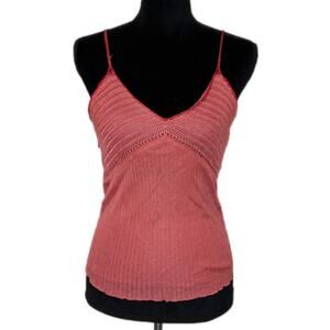 Y2K Knit Coral Going Out Top - Women's Size M